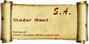 Stauber Ahmed névjegykártya